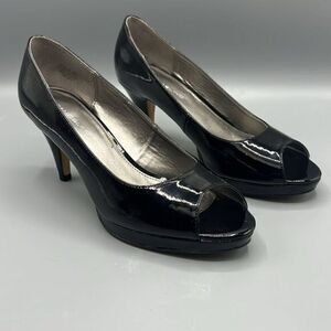 Bandolino Black Open Toe Heels Pumps